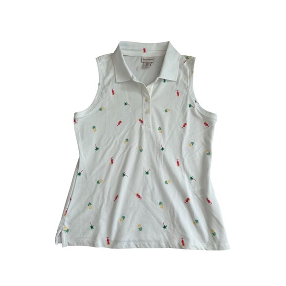 TOMMY BAHAMA Everyday Active Tropical Cocktail Print Polo Tank Top Size M NEW NW - Picture 5 of 6